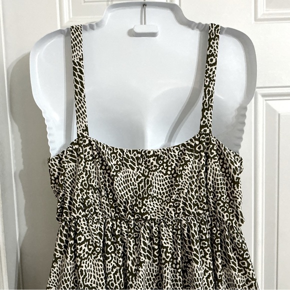 New Liz Claiborne Tropic Forest Green Summer Dress Size L - Picture 6 of 9